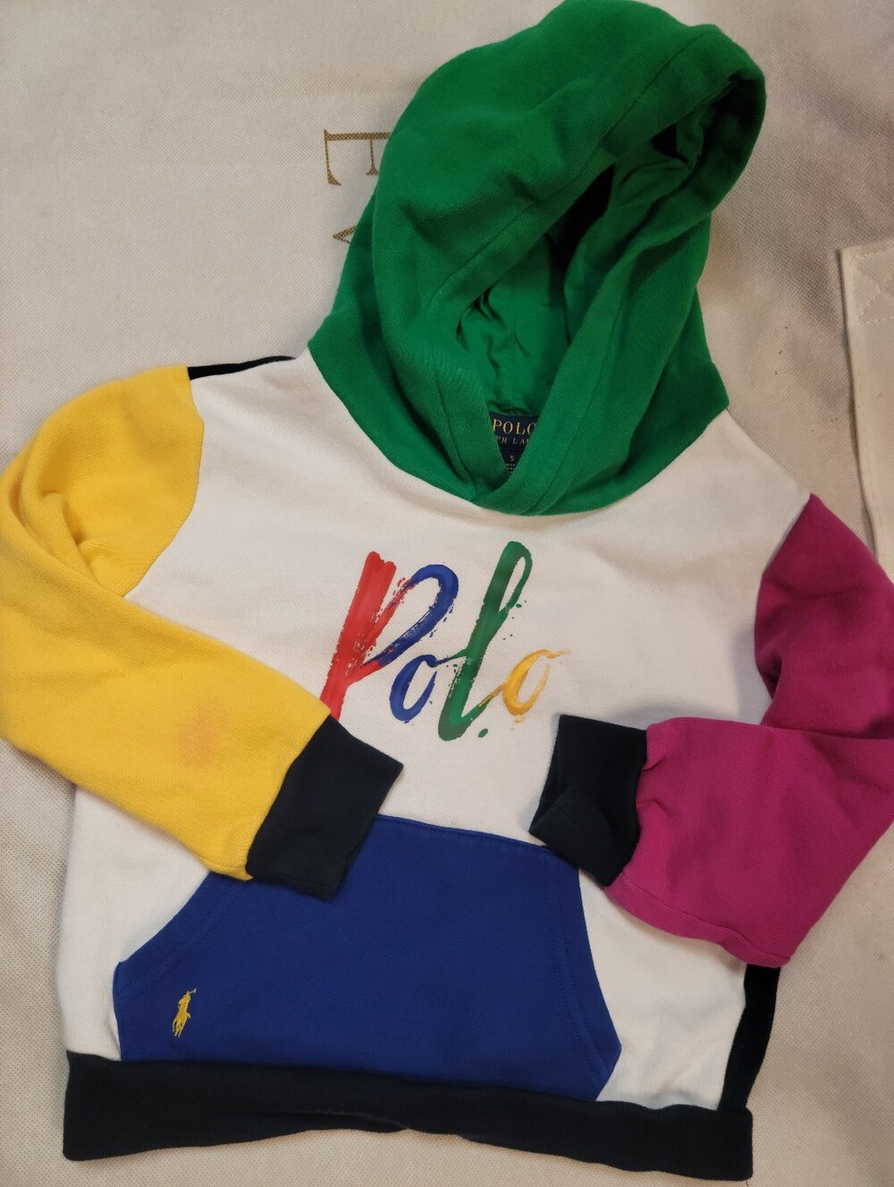 Polo ralph lauren sz 5 colorblock hoodie.